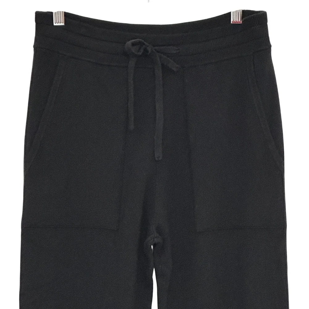 GAP Womens Pants M Black Merino Wool Blend Knit Joggers Warm Cozy Soft Girl Lux